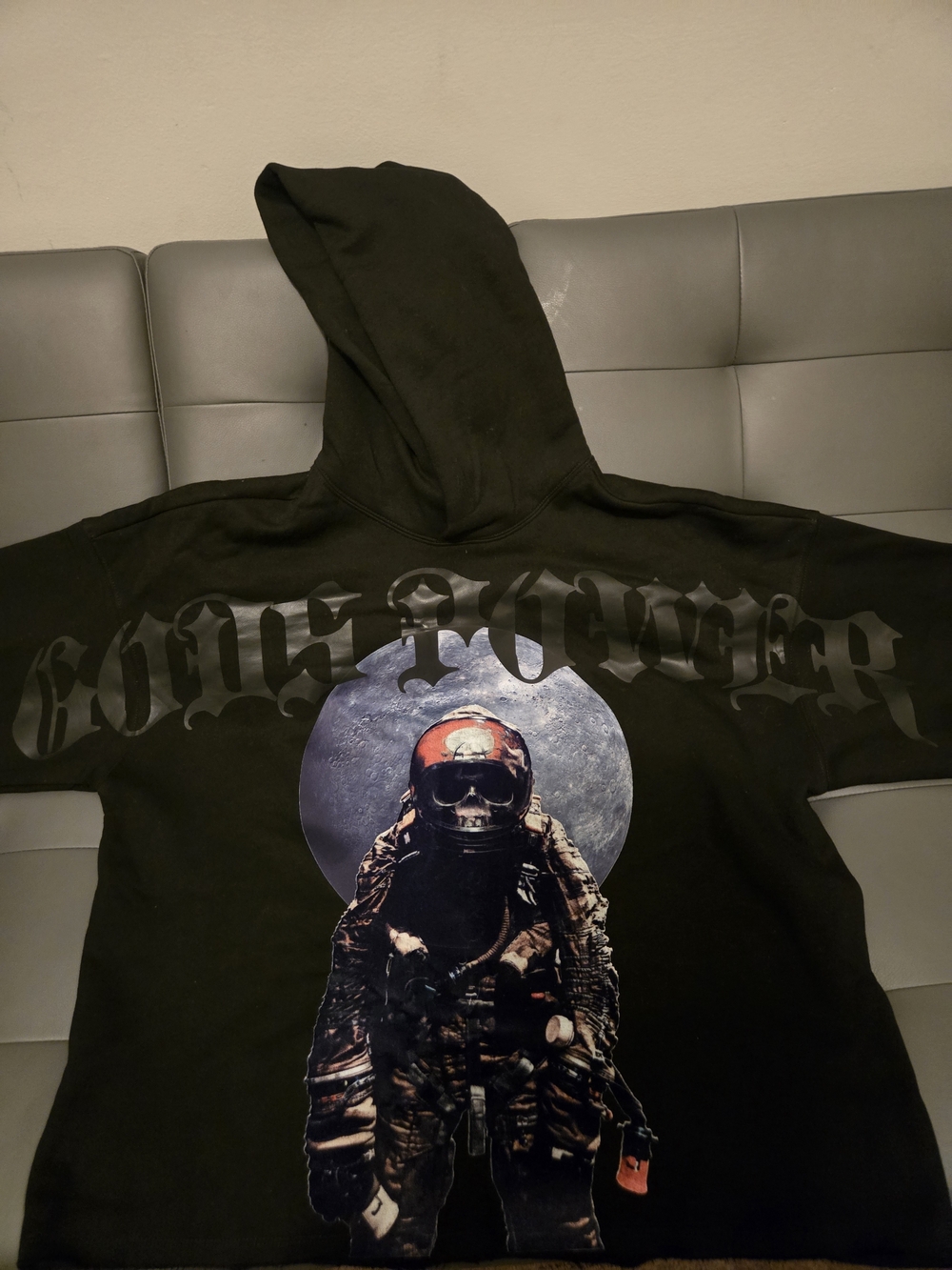 Black Graphic Hooded Sweatshirt with Astronaut Print Page Closes May 1
